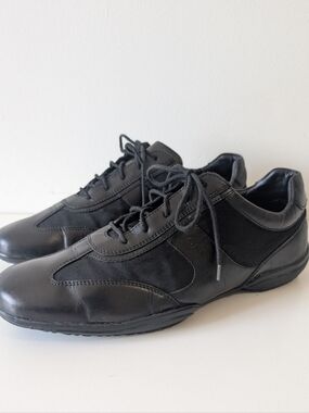 Geox Men's Uomo Black Leather Sneaker Men's Size 8